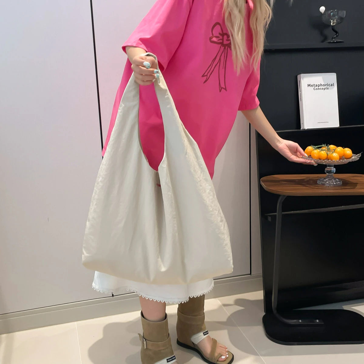 Women's Retro Large Tote Bag – Stylish Shoulder Handbag - Aussies Aura