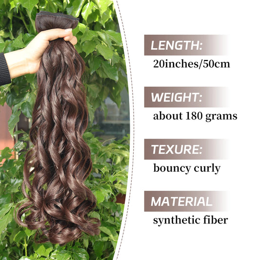 4Pcs Clip-In Hair Extensions – Long Curly Wavy Synthetic Hairpiece for Women - Aussies Aura