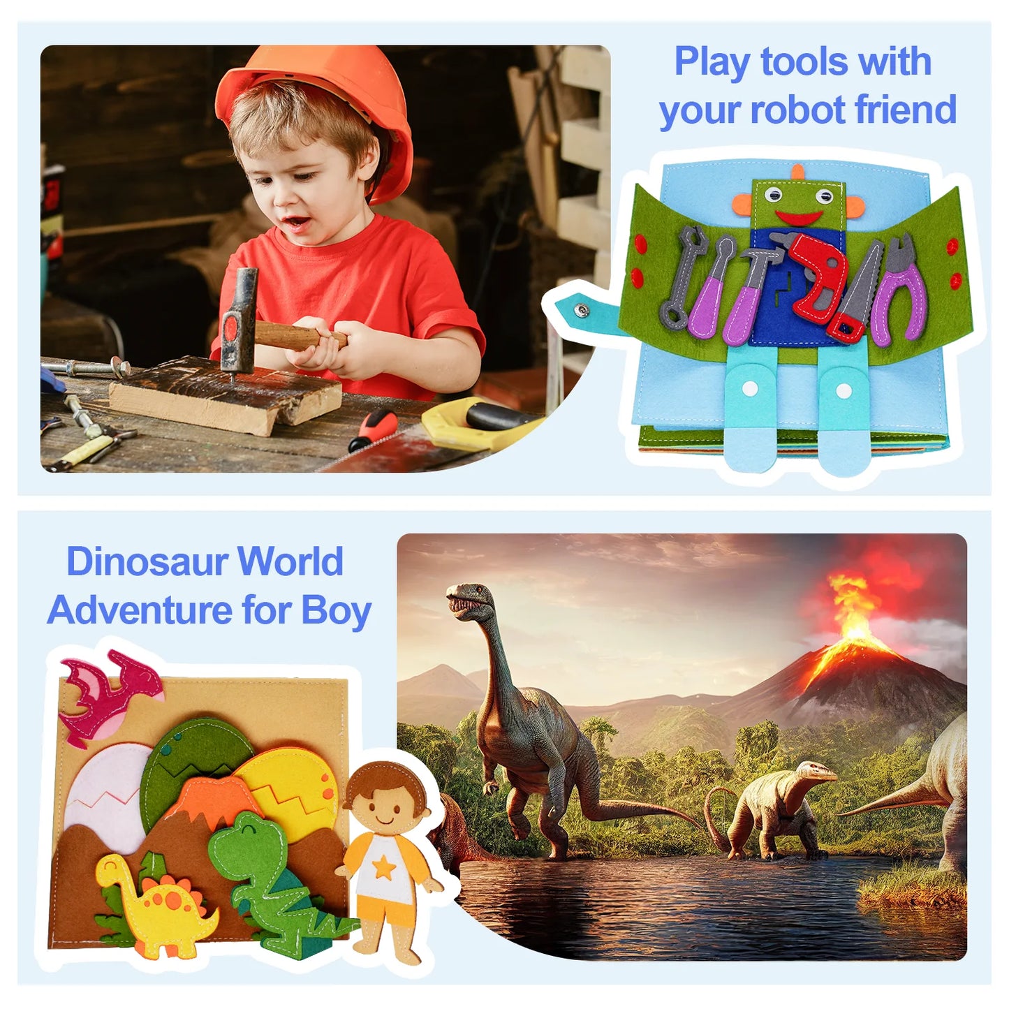 Toddlers Montessori Toy Busy Book Quiet Book Pretend Play Toy Early Educational Activity Book with Life Skills Cognition - Aussies Aura