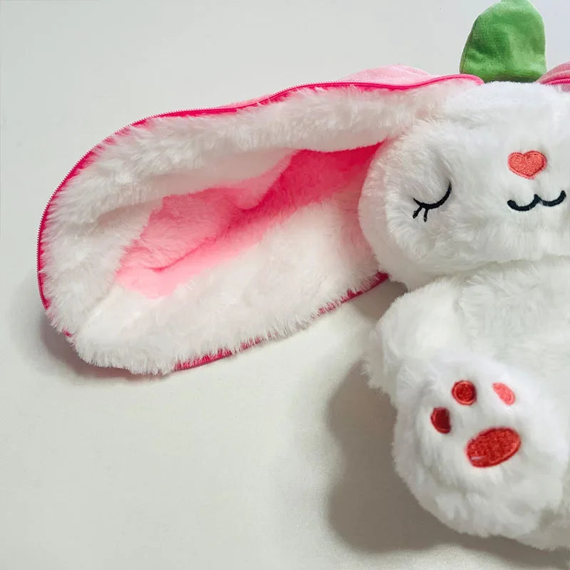 Strawberry & Carrot Bunny Plush – 30cm Baby Music Sleeping Light Toy - 30 cm - Aussies Aura