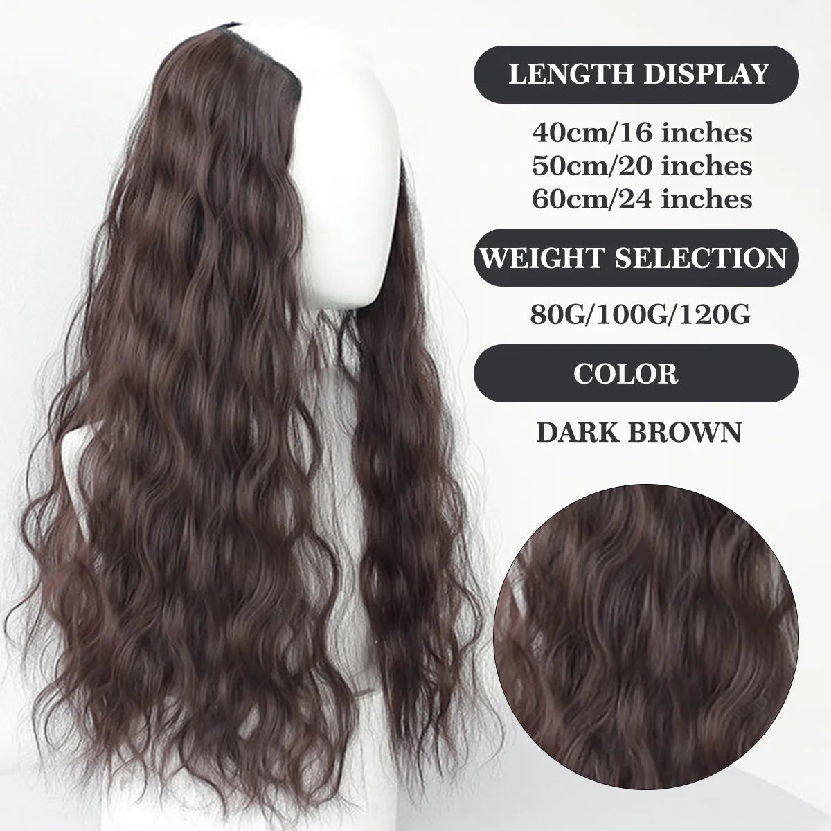 Ocelot 16–24 Inch Synthetic Wavy Hair Extensions – Natural Water Ripple Long Curly Wig - Aussies Aura