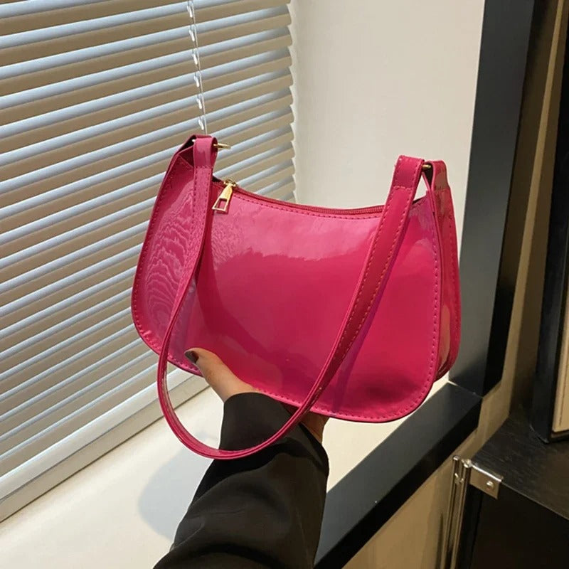 Retro Solid Color PU Leather Shoulder Underarm Bag Women's Fashion Handbags - Aussies Aura