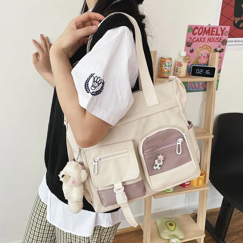 Waterproof Canvas Women’s Tote & Crossbody Bag – Nylon, Lightweight & Durable - Aussies Aura