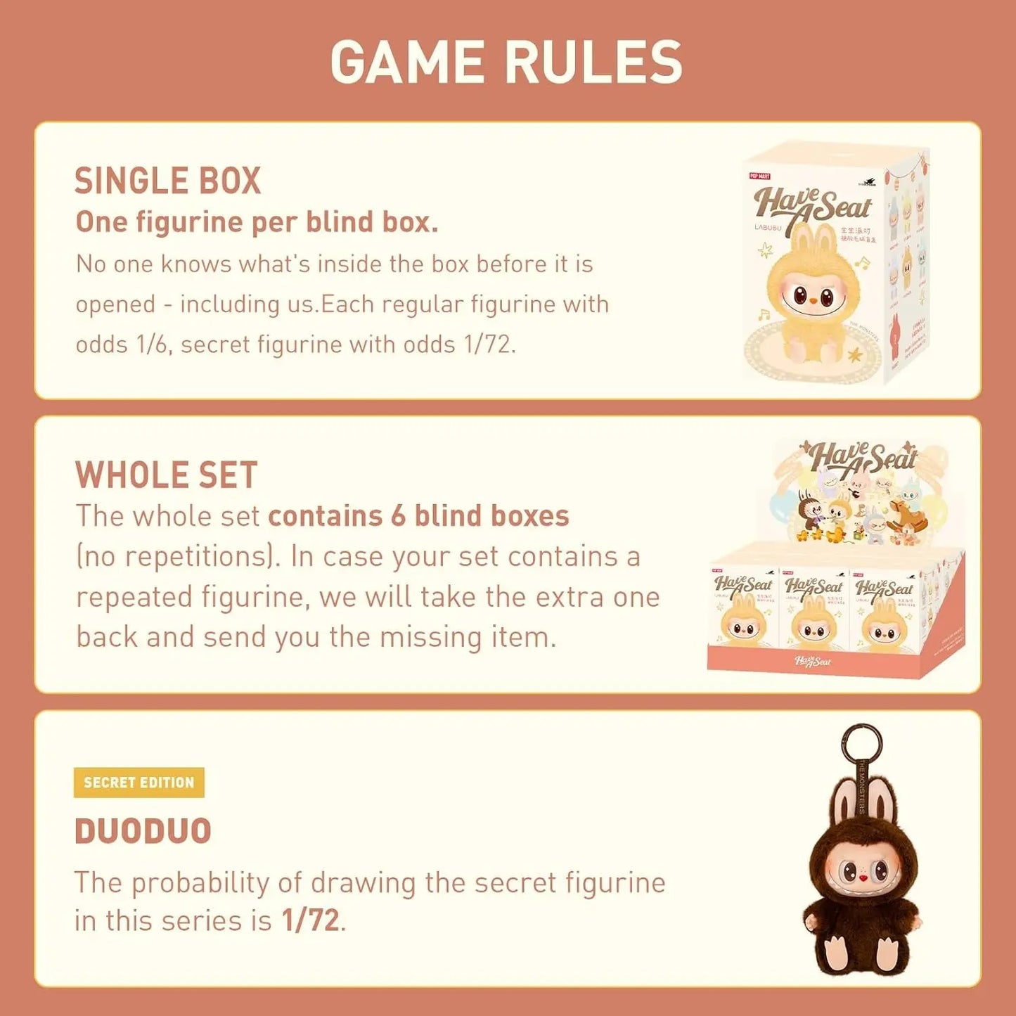 POP MART Labubu Doll – The Monsters Have a Seat Blind Box Collectible Plush Toy | Cute Vinyl Figure Gift & Desk