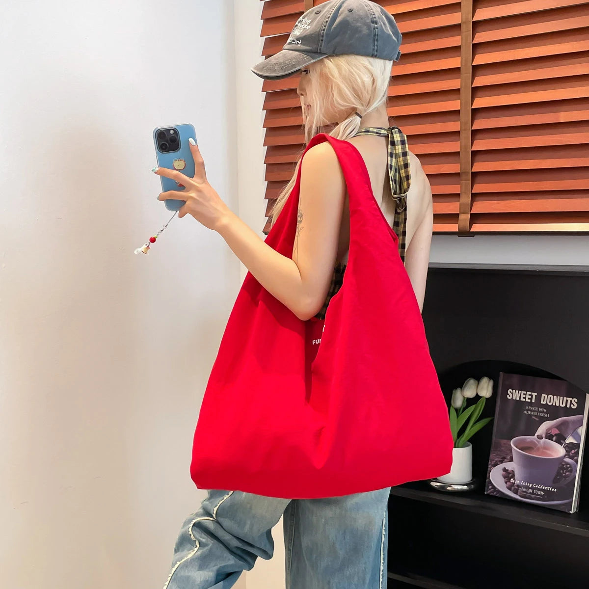 Women's Retro Large Tote Bag – Stylish Shoulder Handbag - Aussies Aura