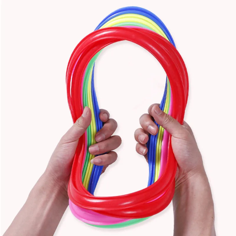 Outdoor Kids Jump Ring Game Set - 10 Hoops & 10 Connectors for Boys Girls, Fun Physical Training Sport Toys for Park Play - Aussies Aura