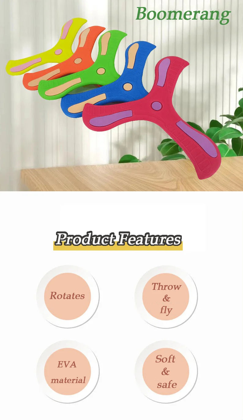 Outdoor  Boomerang Toy – Fun Stress Relief Clover Throwing Game for Kids & Adults Random - Aussies Aura