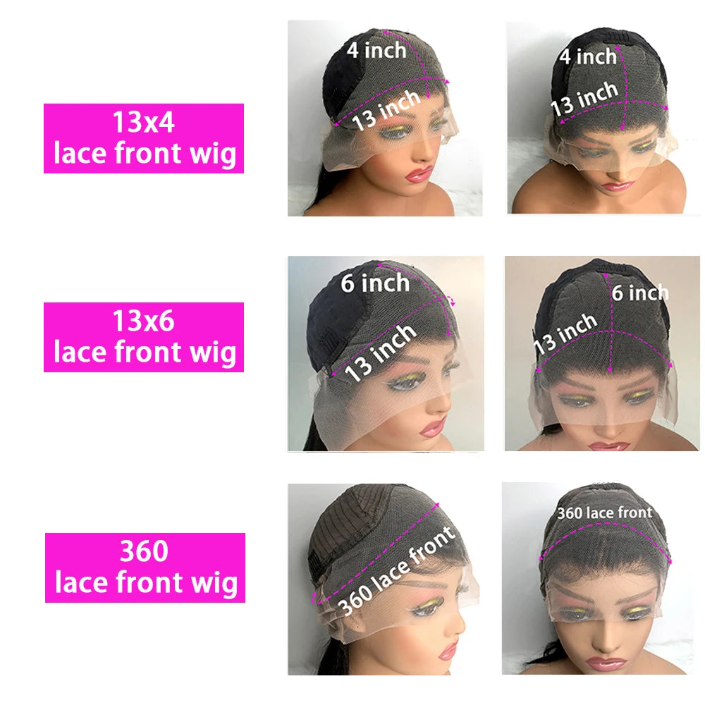 Body Wave HD Transparent Lace Front Wig – 13x4, 13x6, 360 Lace, Brazilian Human Hair, 30 Inch - Aussies Aura