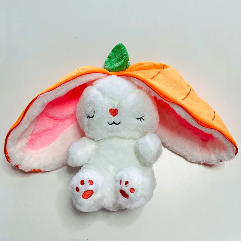 Strawberry & Carrot Bunny Plush – 30cm Baby Music Sleeping Light Toy - 30 cm - Aussies Aura