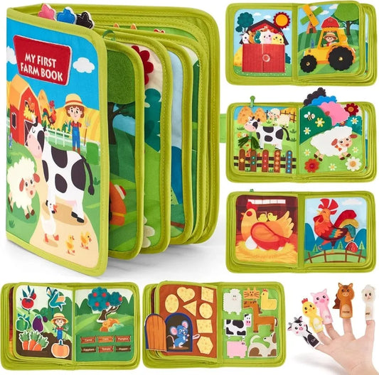 My First Farm Animal Story Busy Cloth Book – Montessori Early Learning Toy for Toddlers - Aussies Aura