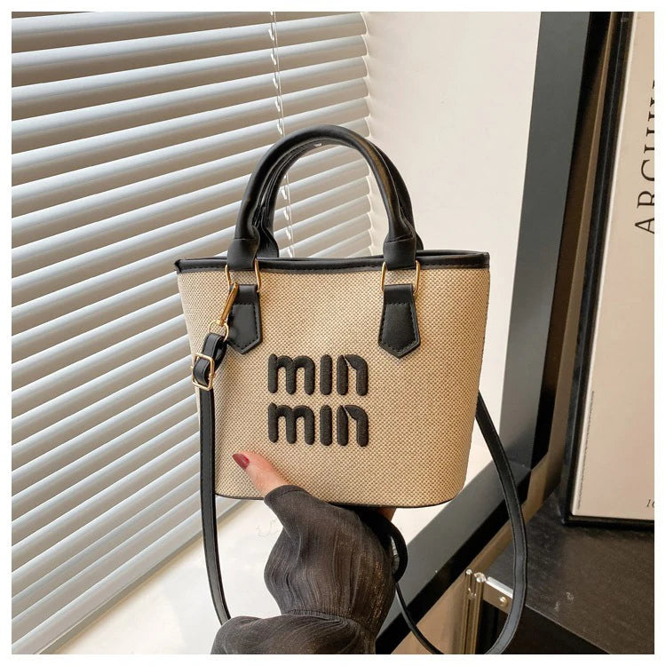 Woven Texture Mini Tote – Fashionable Shoulder & Crossbody Handbag for Women - Aussies Aura