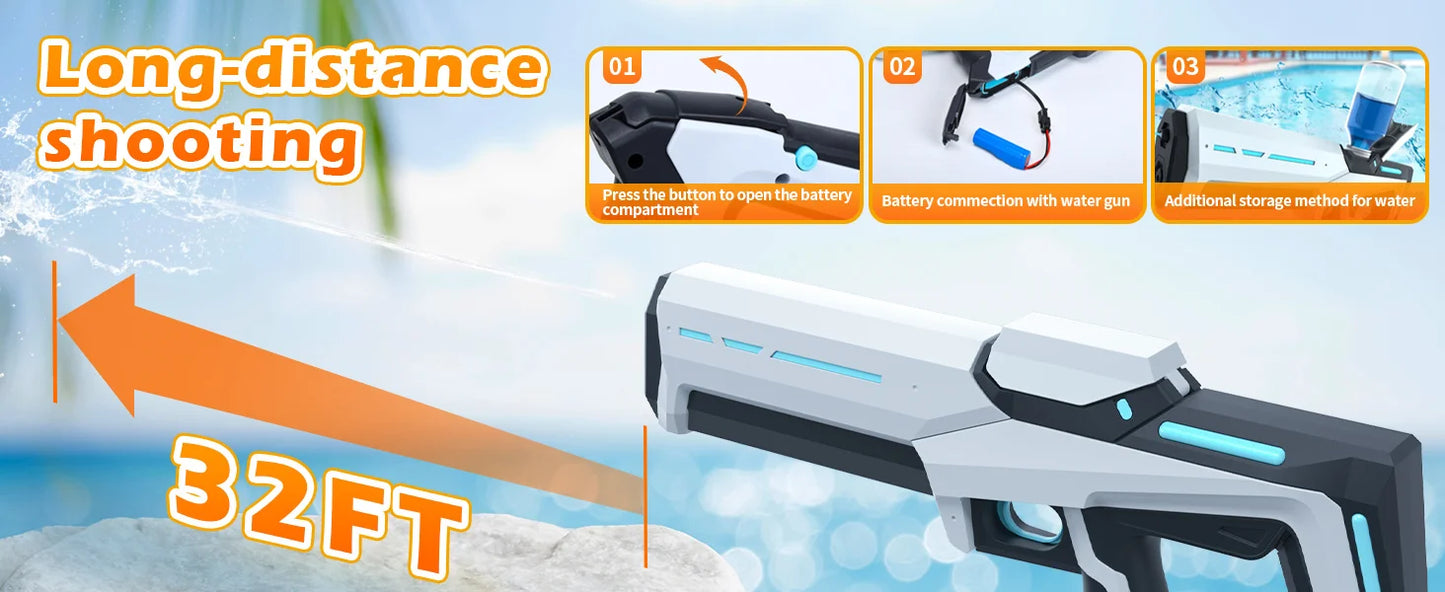 Electric Water Gun – Powerful Automatic Squirt Blaster for Adults & Kids - Aussies Aura