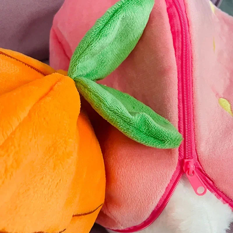 Strawberry & Carrot Bunny Plush – 30cm Baby Music Sleeping Light Toy - 30 cm - Aussies Aura