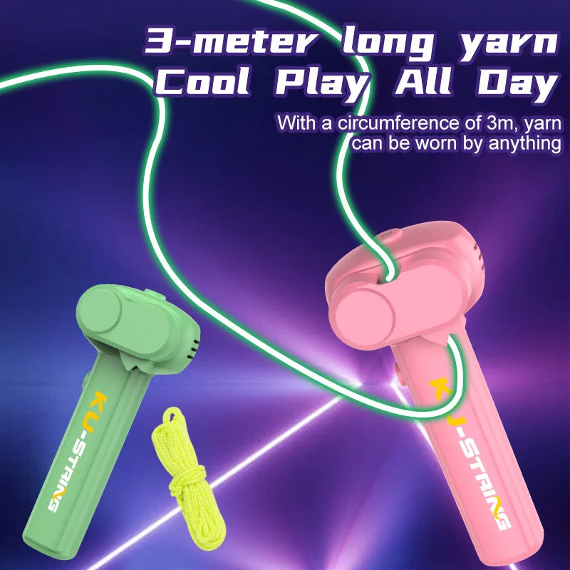 Glow-in-the-dark flying string toy – neon rope game for kids, parties, and night play
