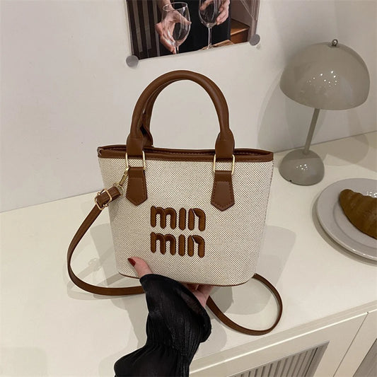 Woven Texture Mini Tote – Fashionable Shoulder & Crossbody Handbag for Women - Aussies Aura