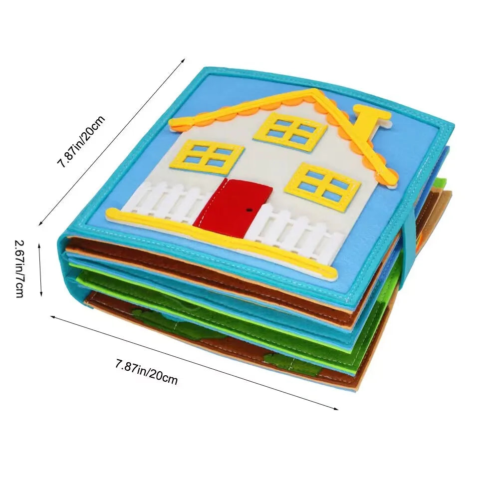 Toddlers Montessori Toy Busy Book Quiet Book Pretend Play Toy Early Educational Activity Book with Life Skills Cognition - Aussies Aura