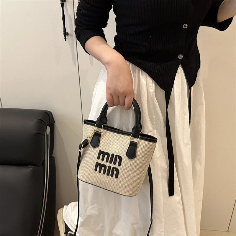 Woven Texture Mini Tote – Fashionable Shoulder & Crossbody Handbag for Women - Aussies Aura