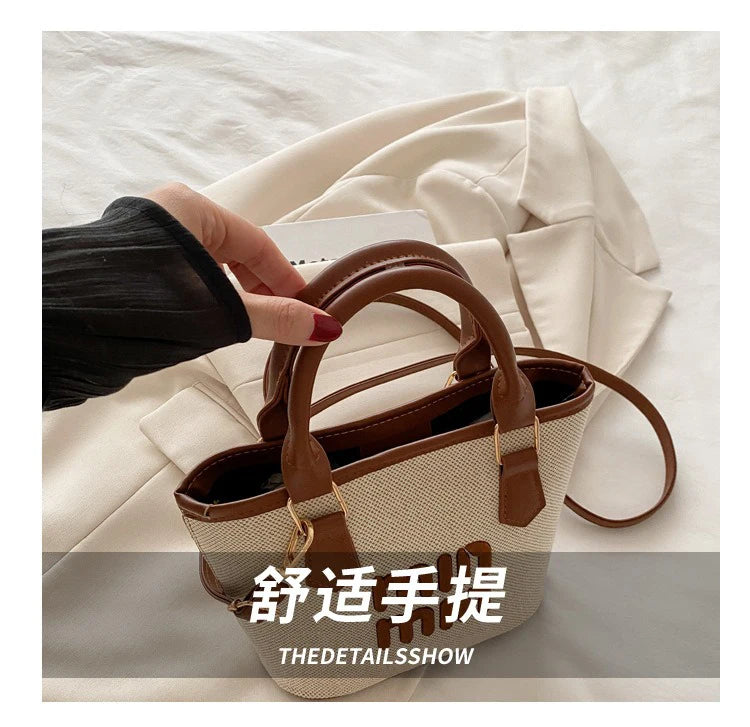 Woven Texture Mini Tote – Fashionable Shoulder & Crossbody Handbag for Women - Aussies Aura