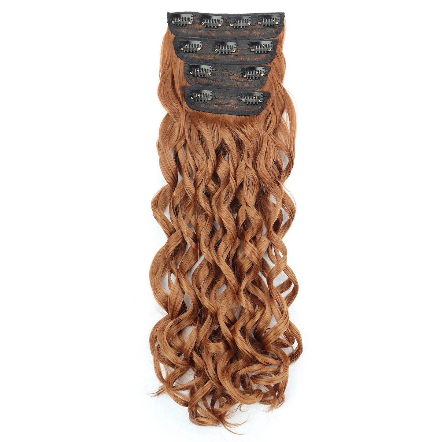 4Pcs Clip-In Hair Extensions – Long Curly Wavy Synthetic Hairpiece for Women - Aussies Aura