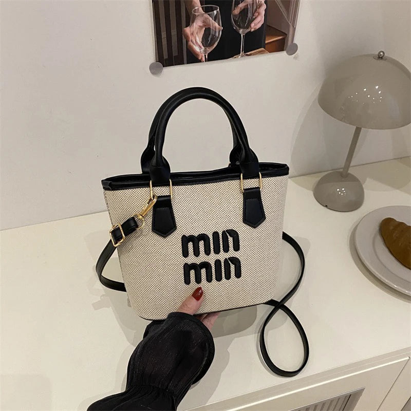 Woven Texture Mini Tote – Fashionable Shoulder & Crossbody Handbag for Women - Aussies Aura