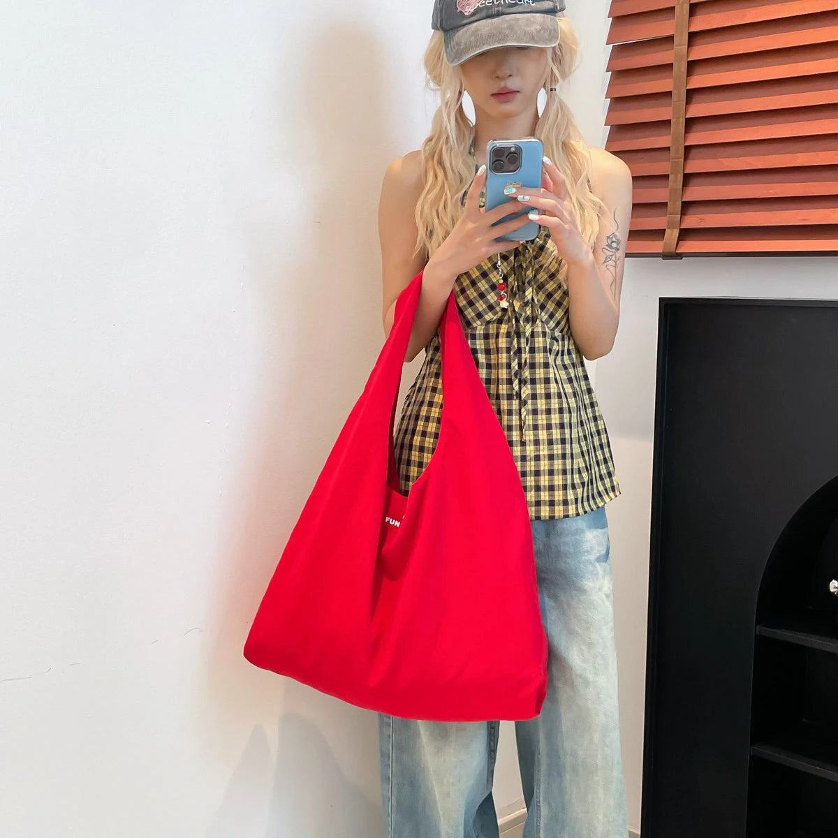 Women's Retro Large Tote Bag – Stylish Shoulder Handbag - Aussies Aura
