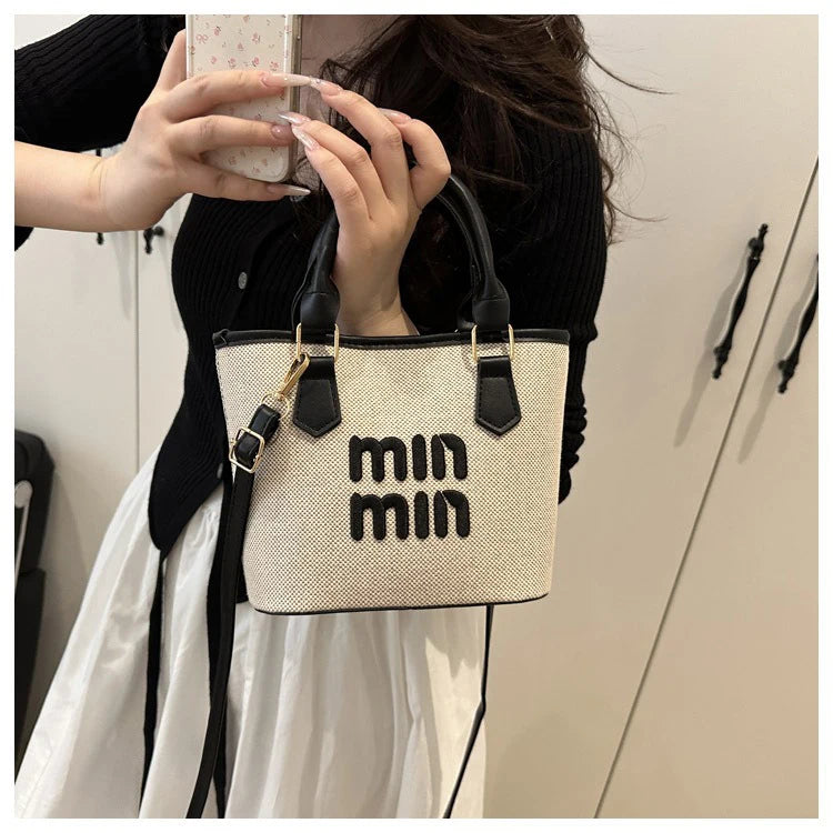 Woven Texture Mini Tote – Fashionable Shoulder & Crossbody Handbag for Women - Aussies Aura