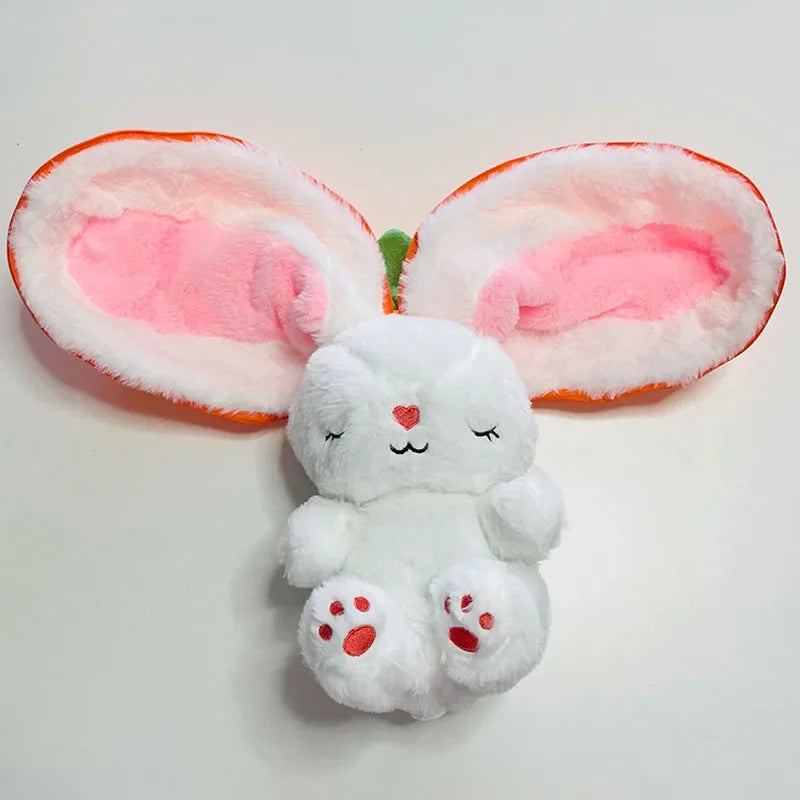 Strawberry & Carrot Bunny Plush – 30cm Baby Music Sleeping Light Toy - 30 cm - Aussies Aura