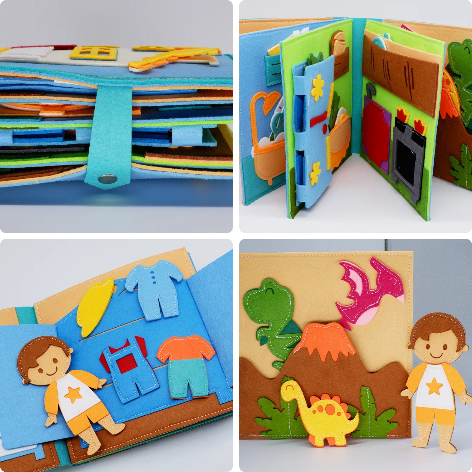 Toddlers Montessori Toy Busy Book Quiet Book Pretend Play Toy Early Educational Activity Book with Life Skills Cognition - Aussies Aura