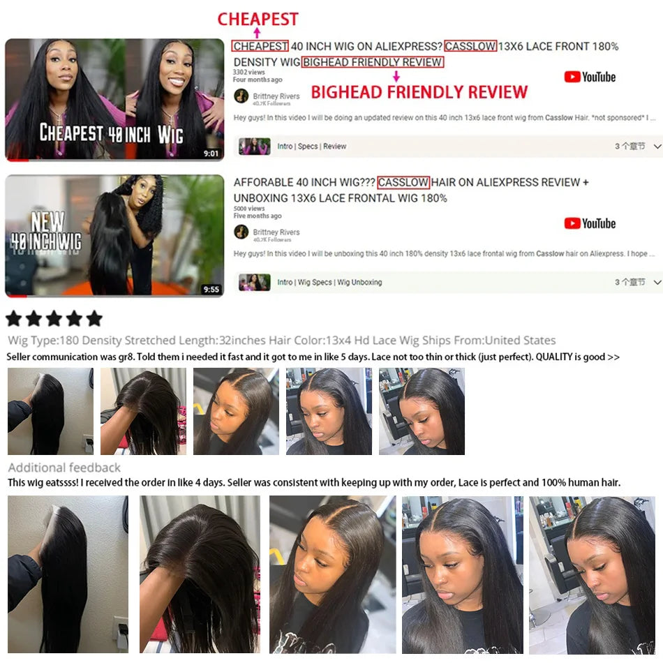 13x4 Bone Straight Lace Front Wig – Brazilian Human Hair, Glueless 22–26 Inch Lace Frontal Wig for Women - Aussies Aura
