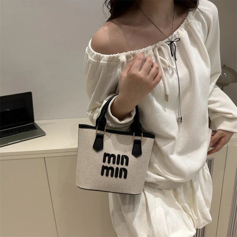 Woven Texture Mini Tote – Fashionable Shoulder & Crossbody Handbag for Women - Aussies Aura