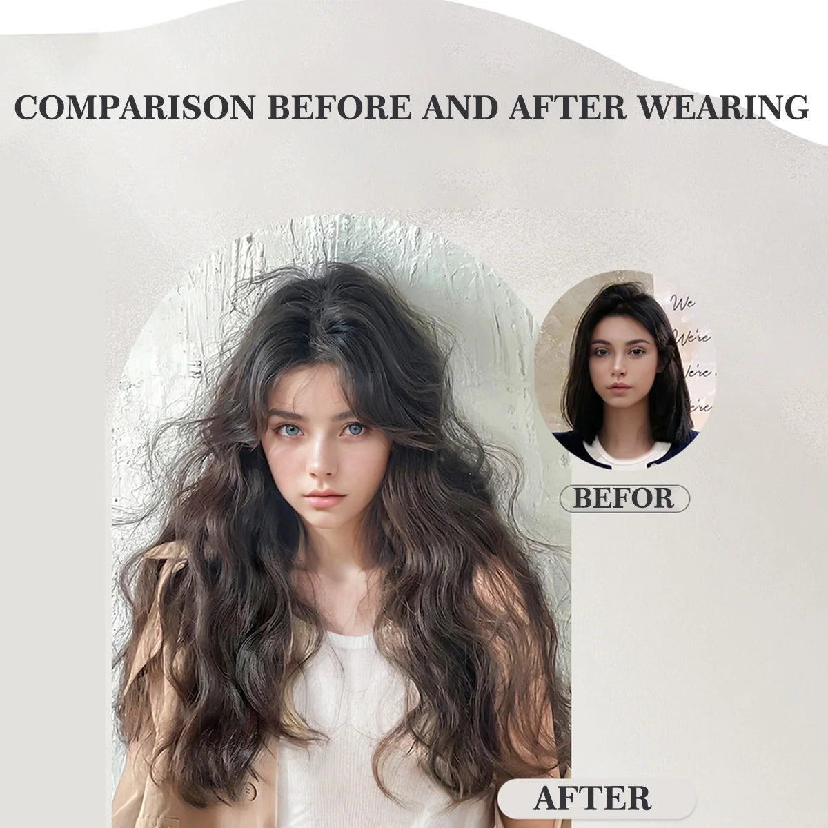 Ocelot 16–24 Inch Synthetic Wavy Hair Extensions – Natural Water Ripple Long Curly Wig - Aussies Aura
