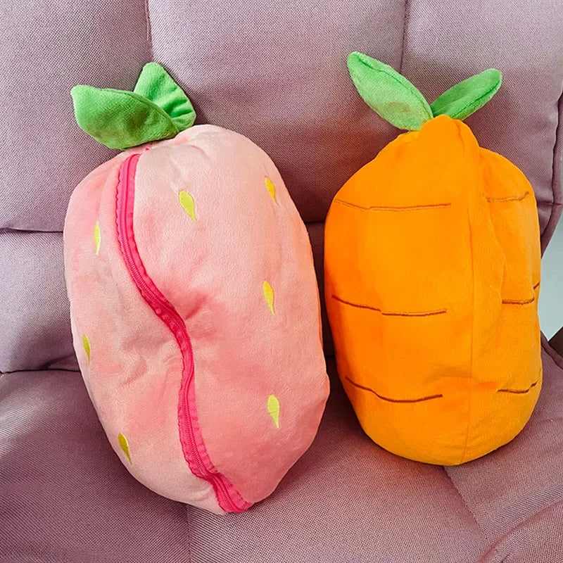 Strawberry & Carrot Bunny Plush – 30cm Baby Music Sleeping Light Toy - 30 cm - Aussies Aura
