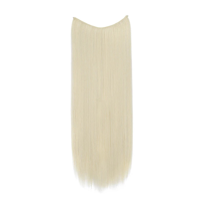 24-Inch Synthetic Invisible Fish Line Hair Extension – Natural Black & Brown Colors for Women - Aussies Aura