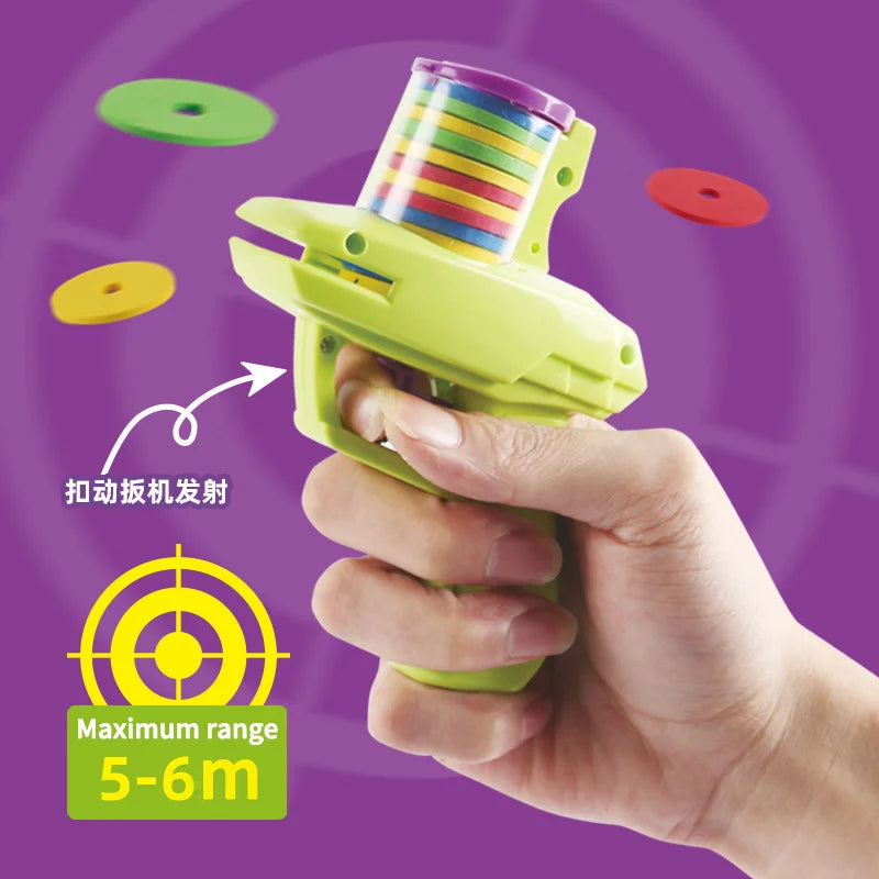 Foam disc launcher toy gun for kids – safe outdoor shooting game for boys and girls