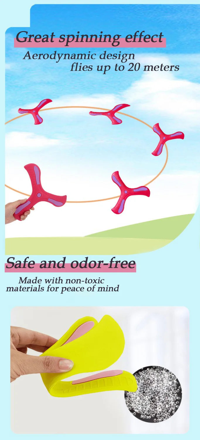 Outdoor  Boomerang Toy – Fun Stress Relief Clover Throwing Game for Kids & Adults Random - Aussies Aura