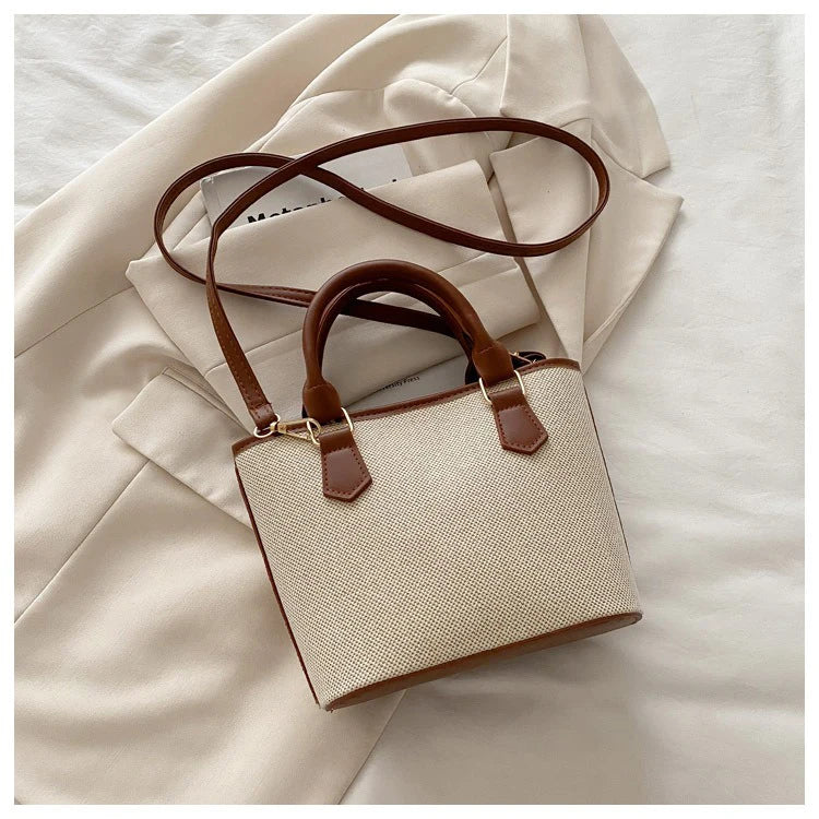 Woven Texture Mini Tote – Fashionable Shoulder & Crossbody Handbag for Women - Aussies Aura