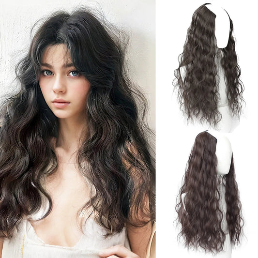 Ocelot 16–24 Inch Synthetic Wavy Hair Extensions – Natural Water Ripple Long Curly Wig - Aussies Aura