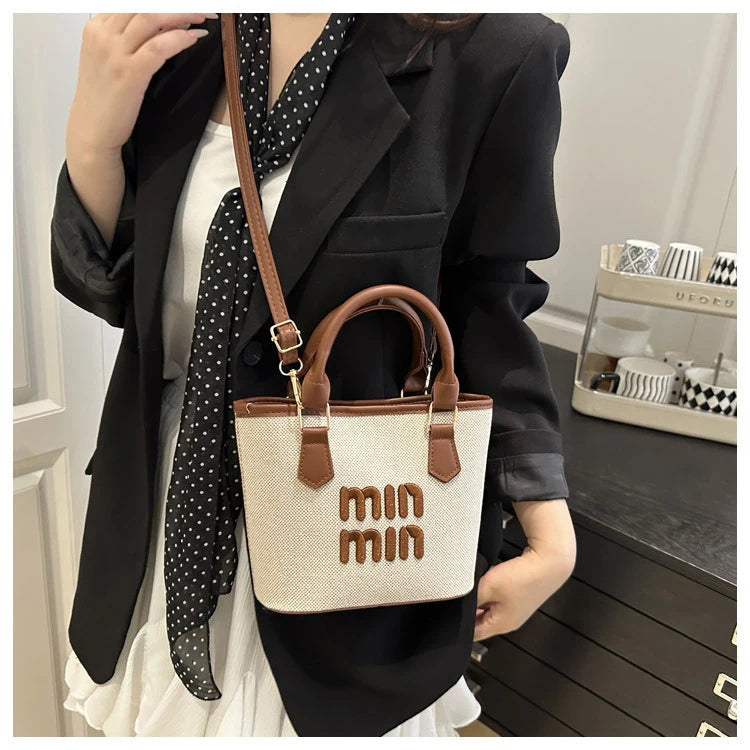 Woven Texture Mini Tote – Fashionable Shoulder & Crossbody Handbag for Women - Aussies Aura