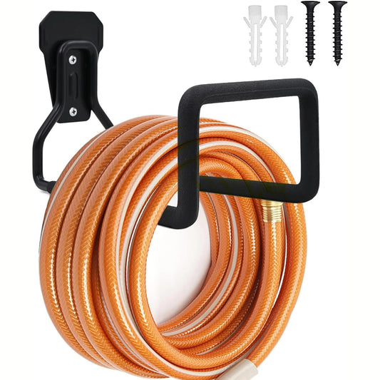 Heavy-Duty Garden Hose Bracket Wall-Mount Metal Hose Holder for Outdoor Water Pipe Storage