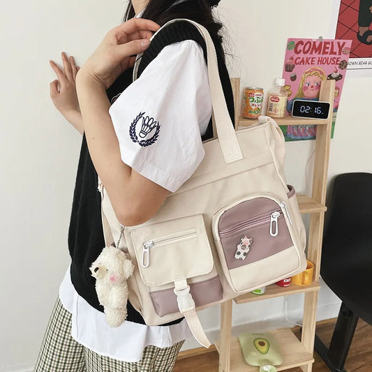 Waterproof Canvas Women’s Tote & Crossbody Bag – Nylon, Lightweight & Durable
