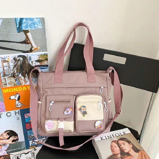 Waterproof Canvas Women’s Tote & Crossbody Bag – Nylon, Lightweight & Durable
