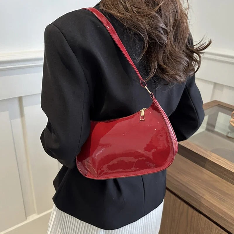 Retro Solid Color PU Leather Shoulder Underarm Bag Women's Fashion Handbags - Aussies Aura