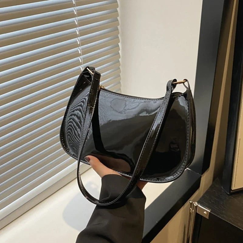 Retro Solid Color PU Leather Shoulder Underarm Bag Women's Fashion Handbags - Aussies Aura