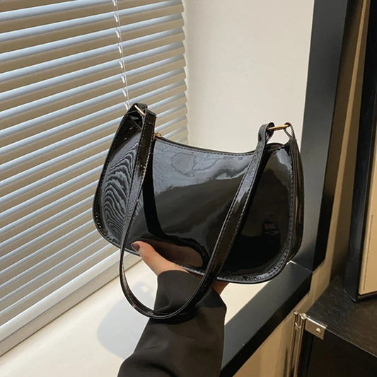 Retro Solid Color PU Leather Shoulder Underarm Bag Women's Fashion Handbags Casual Purses and Handbag Ladies Hand Bags